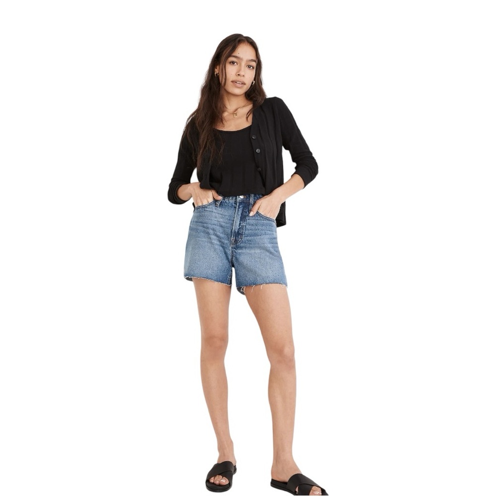 Madewell Curvy High Rise Jean Shorts Size 25 Blue Denim